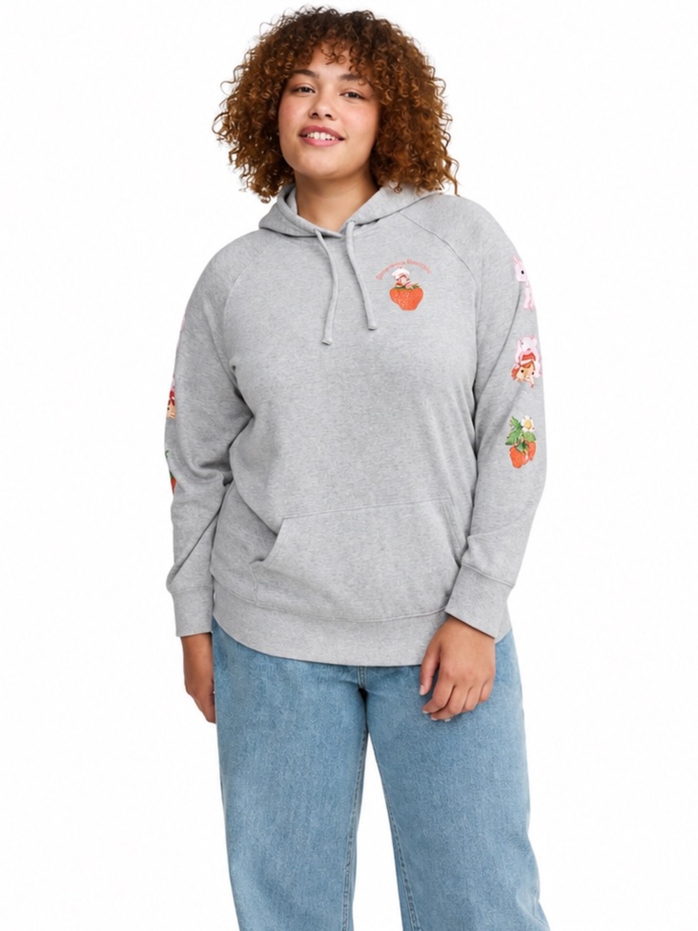 Torrid Gray Strawberry Shortcake Hoodie 3X 0906 plus size heather gray graphic